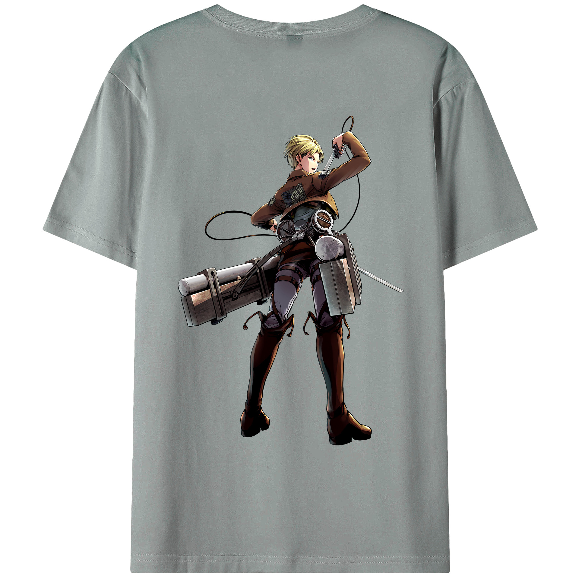 （画像用） 進撃の巨人 Attack on Titan 綿100％ メンズ半袖Tシャツ（バックプリント） 通気性